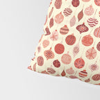 Christmas Ornaments Red Pink Beige Pattern Pillow Sham Gallery Image 4