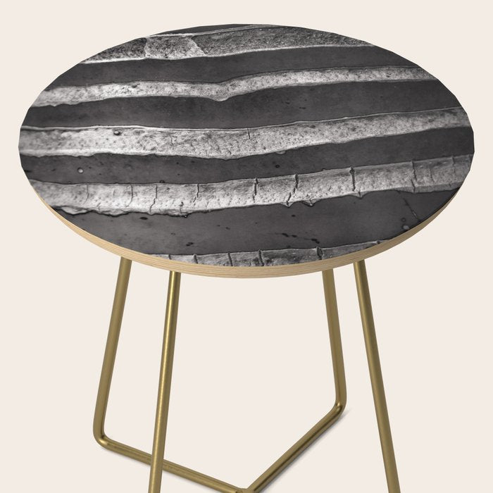 Layers - Contemporary Black and White Abstract Side Table Gallery Image 2