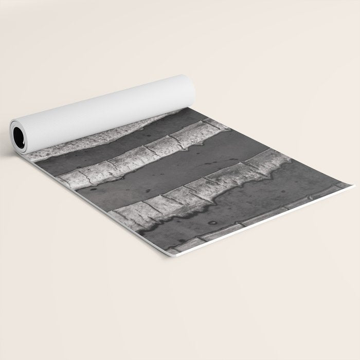 Layers - Contemporary Black and White Abstract Yoga Mat Gallery Image 2