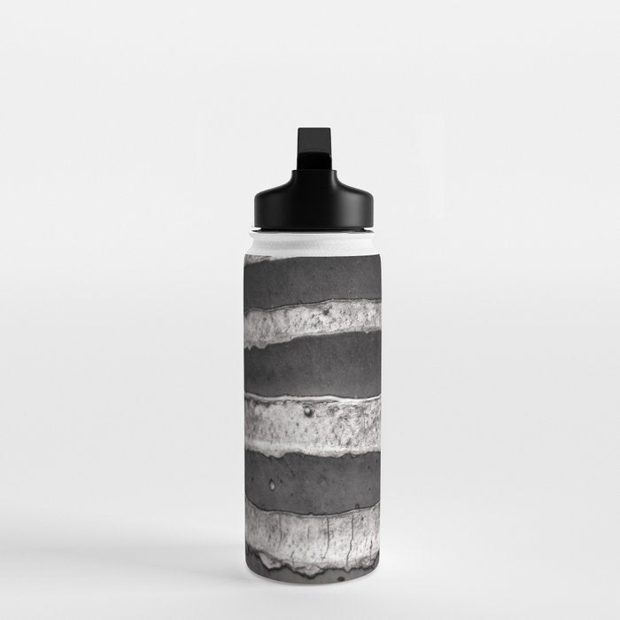 Layers - Contemporary Black and White Abstract Water Bottle Gallery Image 3
