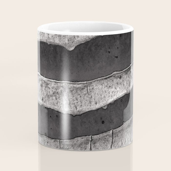 Layers - Contemporary Black and White Abstract Coffee Mug Gallery Image 4