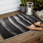 Layers - Contemporary Black and White Abstract Outdoor Rug Gallery Image 2
