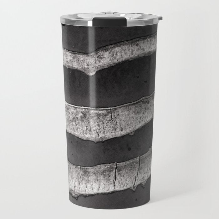 Layers - Contemporary Black and White Abstract Travel Mug Gallery Image 1