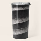 Layers - Contemporary Black and White Abstract Travel Mug Gallery Image 2