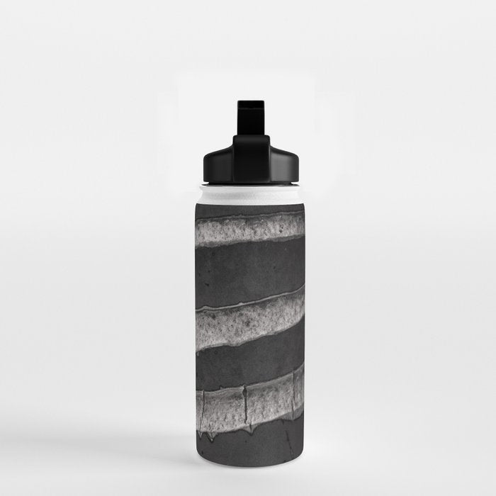 Layers - Contemporary Black and White Abstract Water Bottle Gallery Image 2