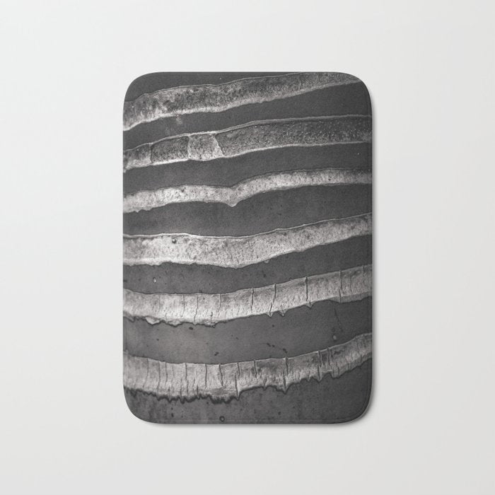 Layers - Contemporary Black and White Abstract Bath Mat Gallery Image 1