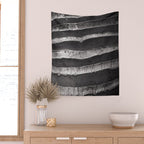 Layers - Contemporary Black and White Abstract Wall Tapestry Gallery Image 2