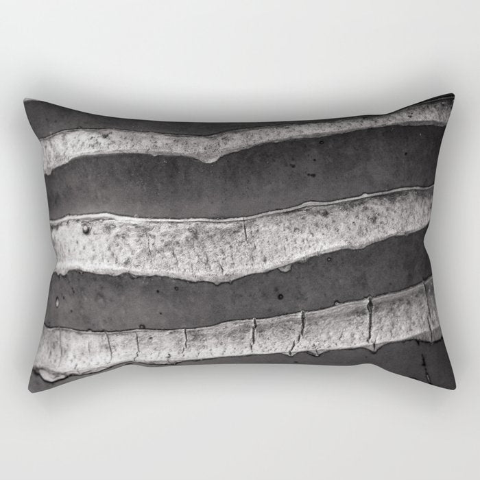 Layers - Contemporary Black and White Abstract Rectangular Pillow Gallery Image 1