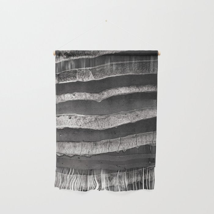 Layers - Contemporary Black and White Abstract Wall Hanging Gallery Image 1