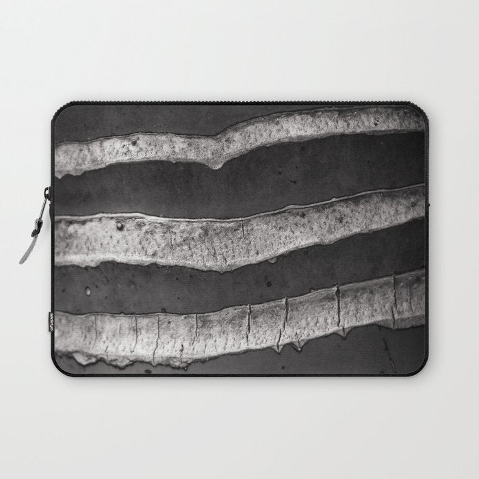 Layers - Contemporary Black and White Abstract Laptop Sleeve Gallery Image 1