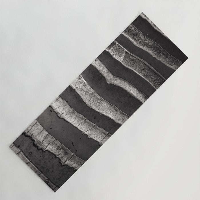 Layers - Contemporary Black and White Abstract Yoga Mat Gallery Image 1