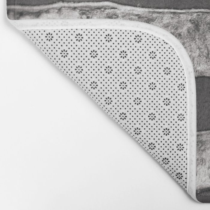 Layers - Contemporary Black and White Abstract Bath Mat Gallery Image 2