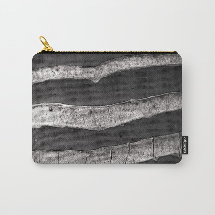 Layers - Contemporary Black and White Abstract Carry All Pouch Gallery Image 1