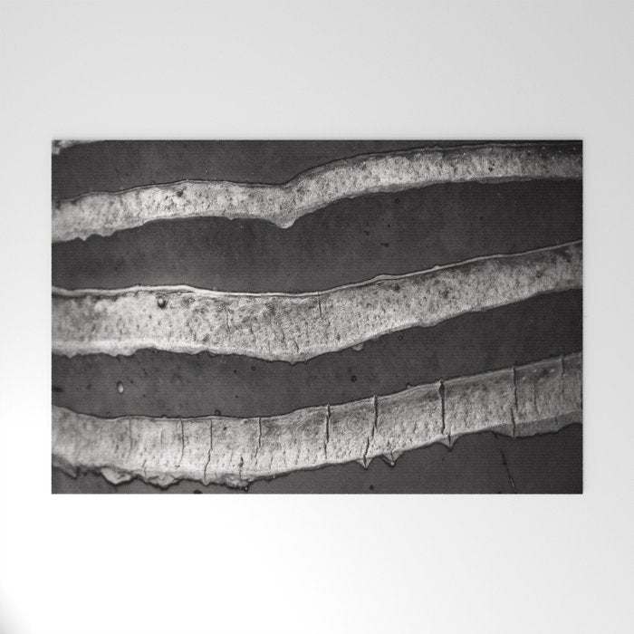 Layers - Contemporary Black and White Abstract Welcome Mat Gallery Image 1