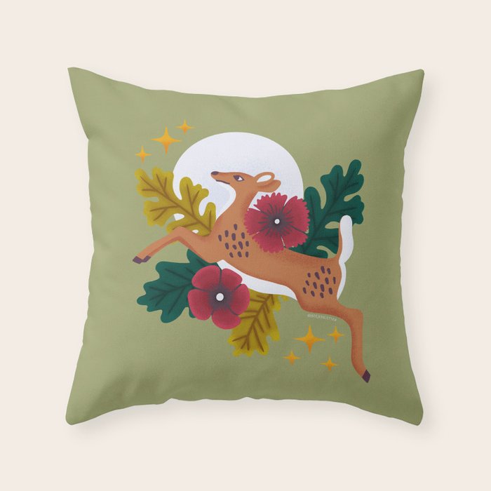 Doe - Crepuscular Critters Throw Pillow Gallery Image 1