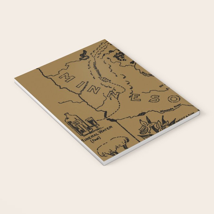 Vintage Map of Minnesota (1912) - Tan Notebook Gallery Image 3