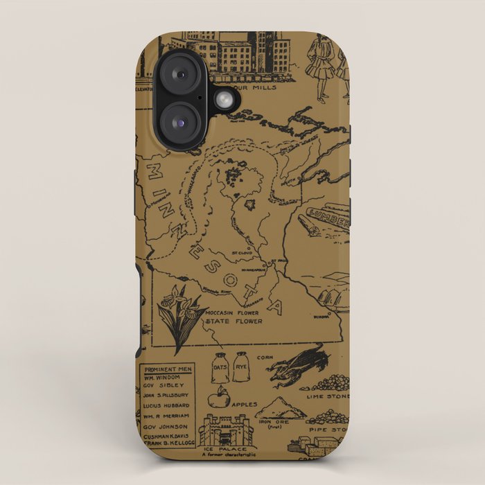 Vintage Map of Minnesota (1912) - Tan iPhone Case Gallery Image 1