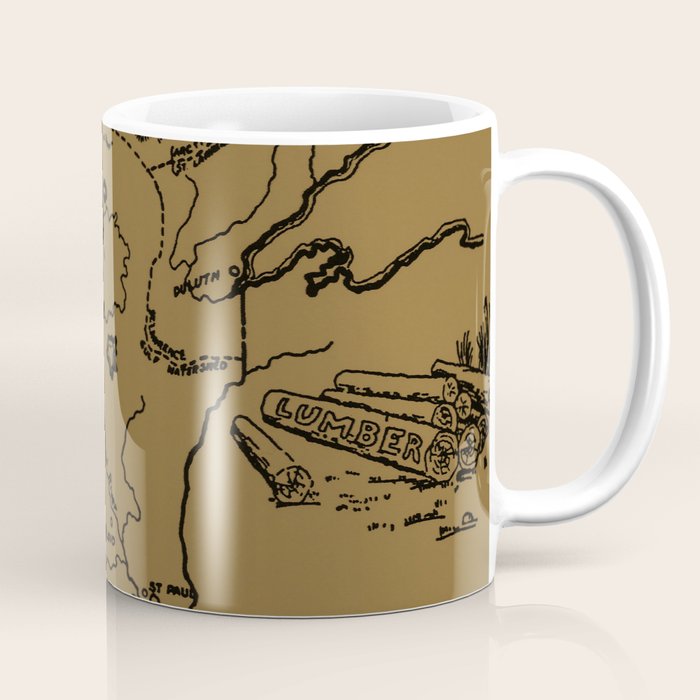 Vintage Map of Minnesota (1912) - Tan Coffee Mug Gallery Image 1