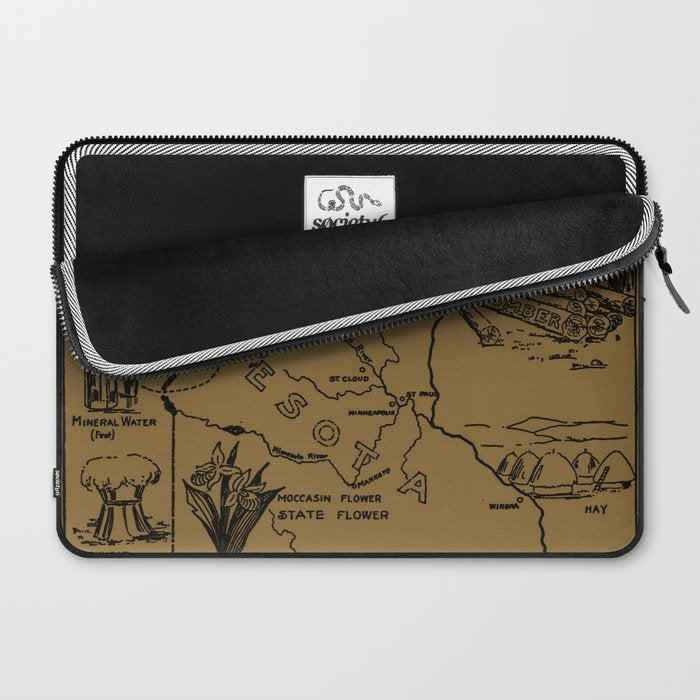 Vintage Map of Minnesota (1912) - Tan Laptop Sleeve Gallery Image 2