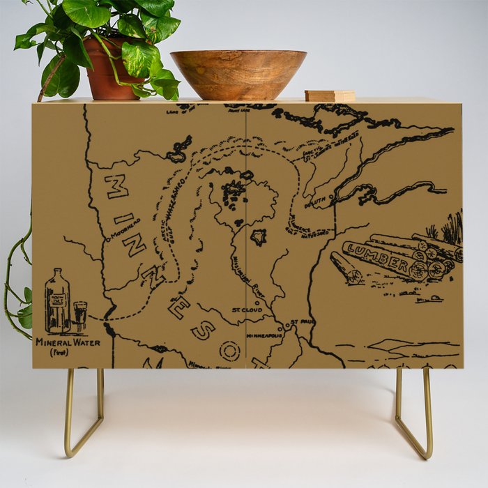 Vintage Map of Minnesota (1912) - Tan Credenza Gallery Image 1
