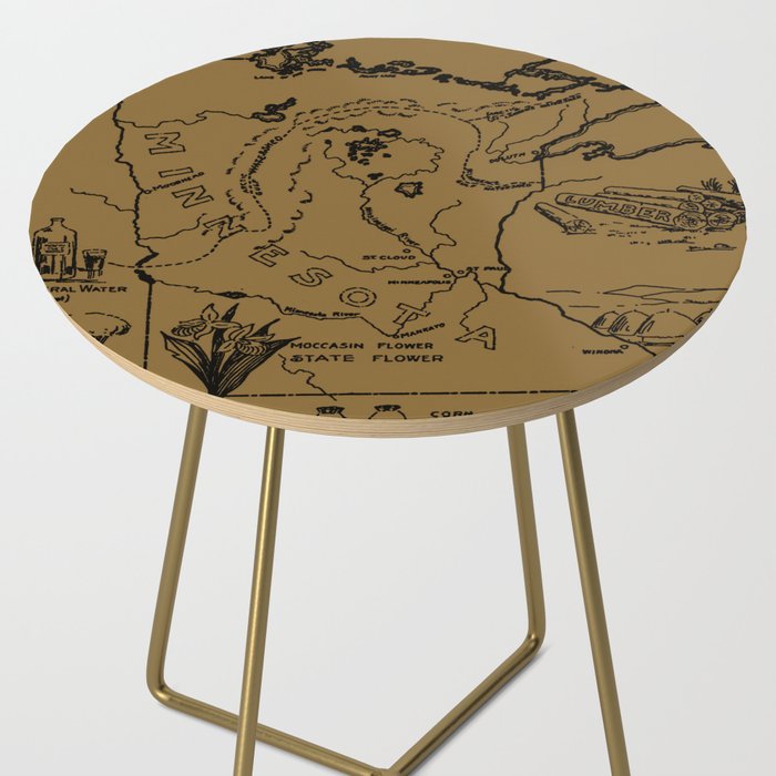 Vintage Map of Minnesota (1912) - Tan Side Table Gallery Image 2