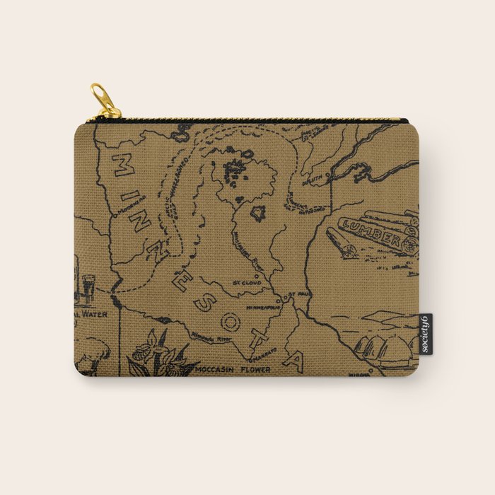 Vintage Map of Minnesota (1912) - Tan Carry All Pouch Gallery Image 1