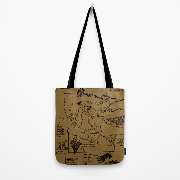 Vintage Map of Minnesota (1912) - Tan Tote Bag Gallery Image 2
