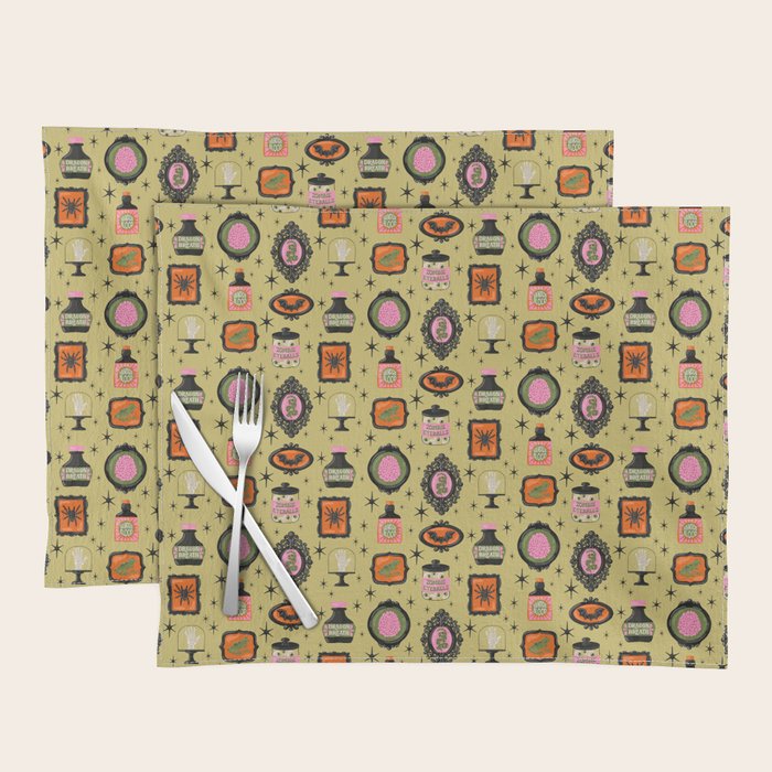 Eerie Oddities Halloween Pattern Placemat Gallery Image 1