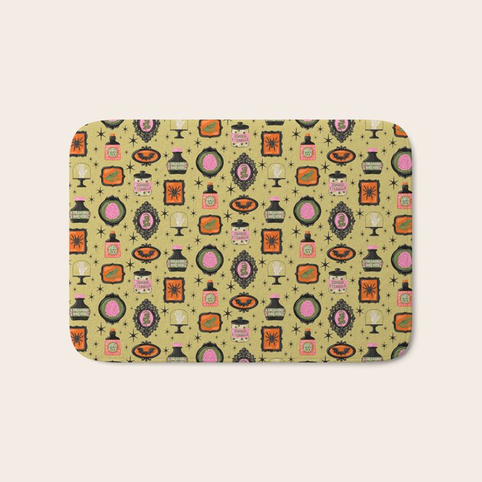 Eerie Oddities Halloween Pattern Bath Mat Gallery Image 1