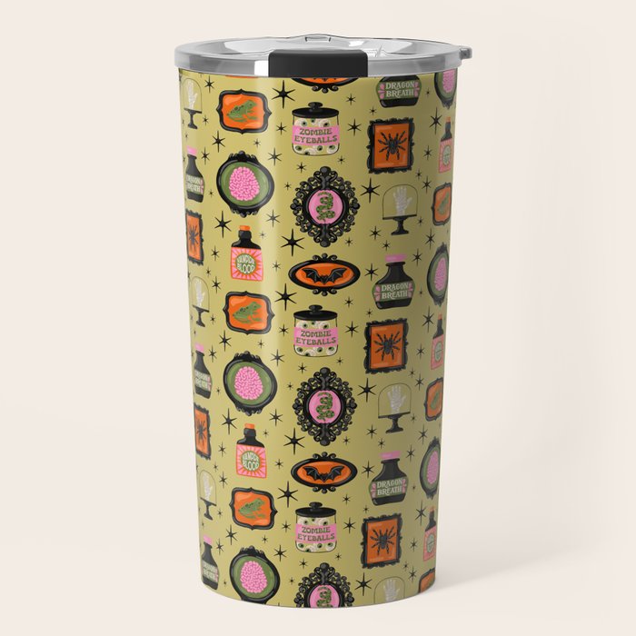 Eerie Oddities Halloween Pattern Travel Mug Gallery Image 1