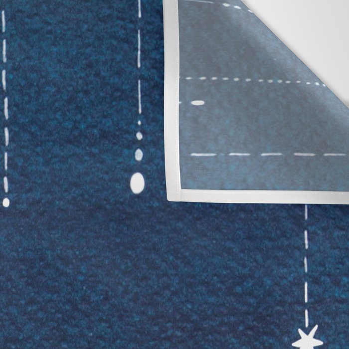 Falling stars, blue, sailboat, ocean Wall Tapestry Gallery Image 3