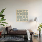 Mid Century Modern Geometric 04 Soft Blue Wood Wall Art Gallery Image 2