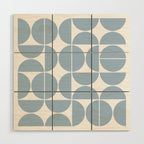 Mid Century Modern Geometric 04 Soft Blue Wood Wall Art Gallery Image 1