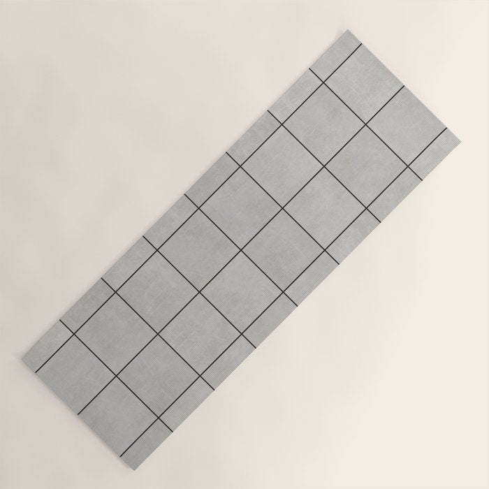 Large Grid Pattern - Grey Yoga Mat Gallery Image 1