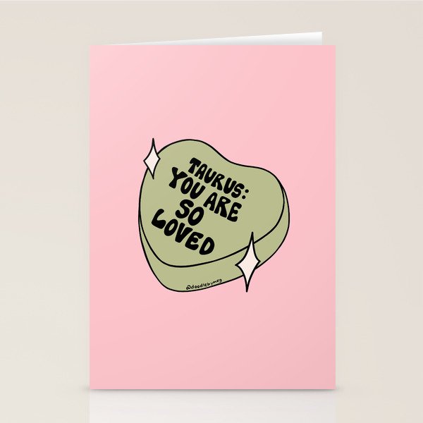 Taurus Conversation Heart Stationery Card Gallery Image 2