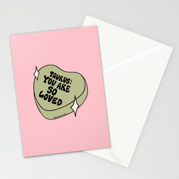 Taurus Conversation Heart Stationery Card Gallery Image 2