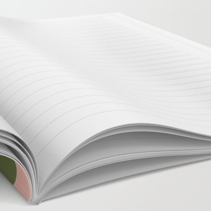 Wavy Check - Green And Peach - Checkerboard Pattern Print Notebook Gallery Image 2