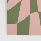 Wavy Check - Green And Peach - Checkerboard Pattern Print Poster Gallery Image 3