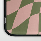 Wavy Check - Green And Peach - Checkerboard Pattern Print Laptop Sleeve Gallery Image 3