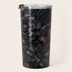 Midnight Floralscape Moody Baroque Opulent Flowers Travel Mug Gallery Image 3
