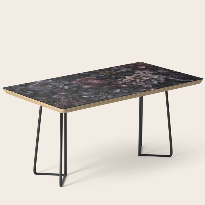 Midnight Floralscape Moody Baroque Opulent Flowers Coffee Table Gallery Image 1