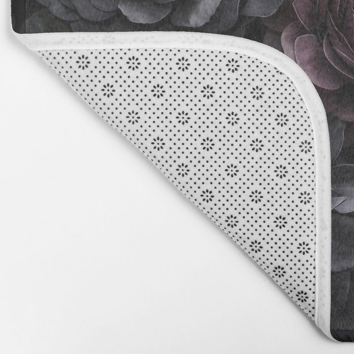 Midnight Floralscape Moody Baroque Opulent Flowers Bath Mat Gallery Image 2