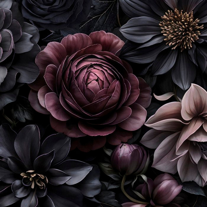 Midnight Floralscape Moody Baroque Opulent Flowers Coffee Mug Gallery Image 2