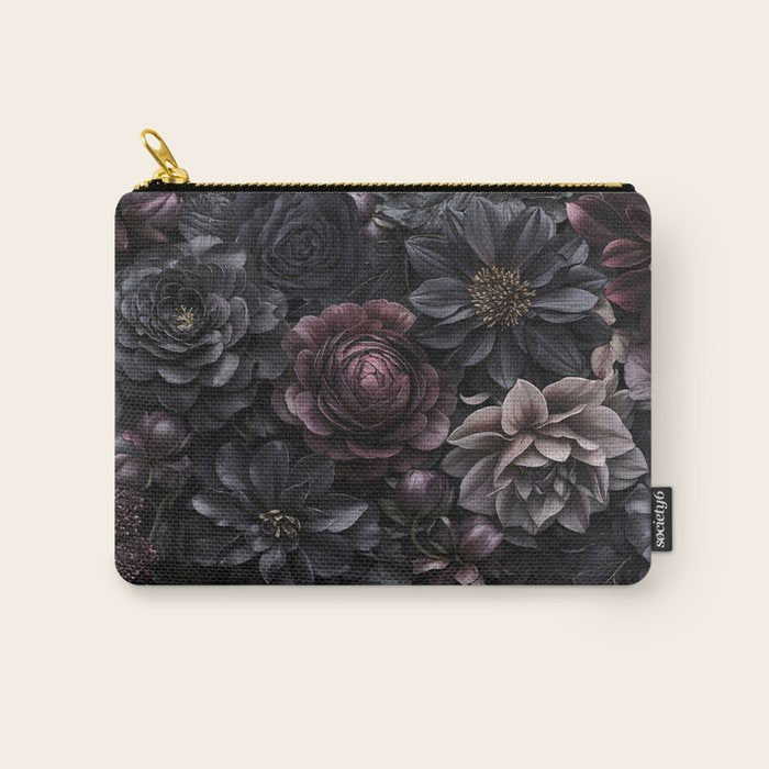 Midnight Floralscape Moody Baroque Opulent Flowers Carry All Pouch Gallery Image 1