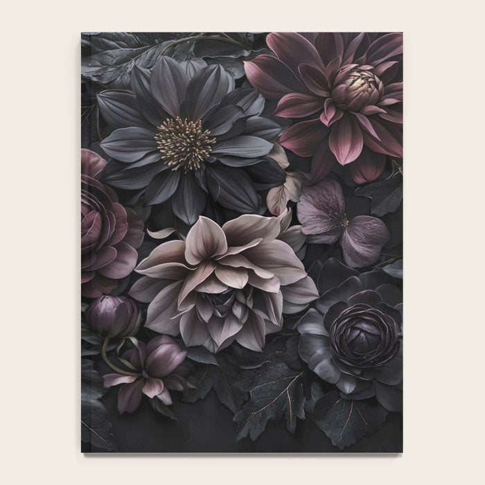 Midnight Floralscape Moody Baroque Opulent Flowers Notebook Gallery Image 4
