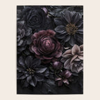 Midnight Floralscape Moody Baroque Opulent Flowers Poster Gallery Image 4
