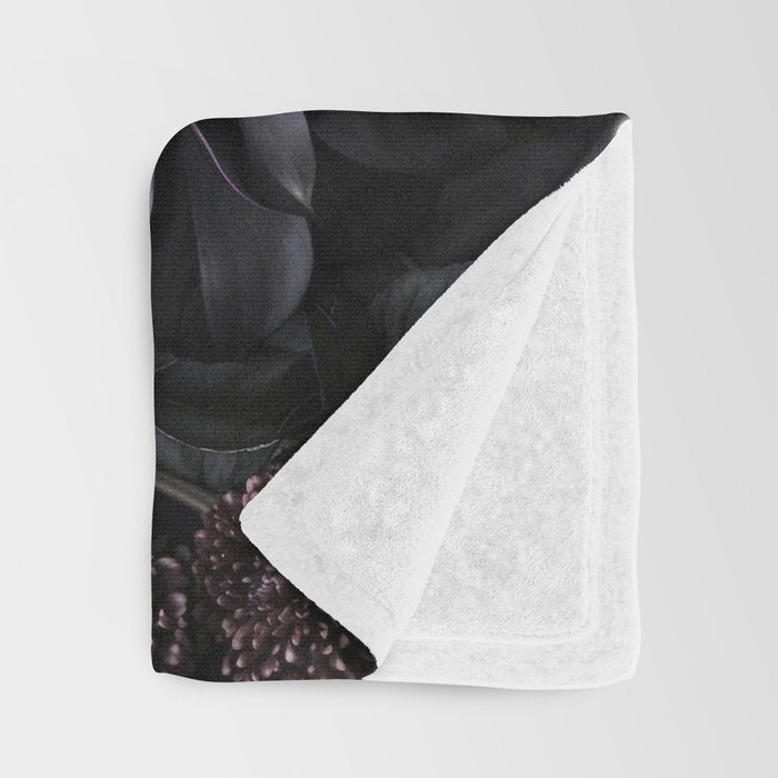 Midnight Floralscape Moody Baroque Opulent Flowers Throw Blanket Gallery Image 3