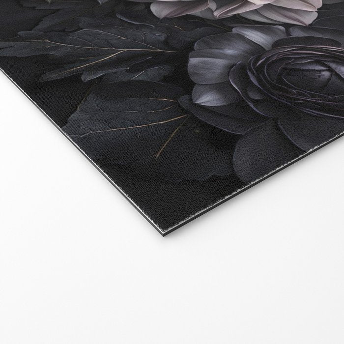 Midnight Floralscape Moody Baroque Opulent Flowers Welcome Mat Gallery Image 2