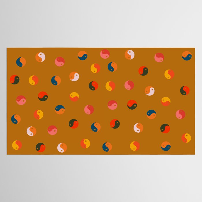 Yin and Yang Pattern -  golden yellow Tablecloth Gallery Image 2