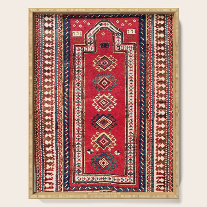 Kazak Southwest Caucasus Niche Rug Print Serving Tray Gallery Image 1